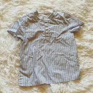 Egg Baby Shirt Boys Size 5 Popover Checked Pocket Kids Dress Shirt Church